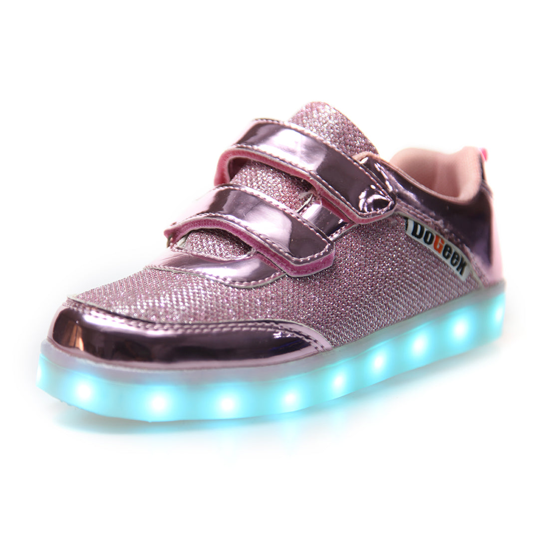 DoGeek Kids Bling Bling Net Light Up Shoes for Boys and Girls, Pink, Size 25-37 EU