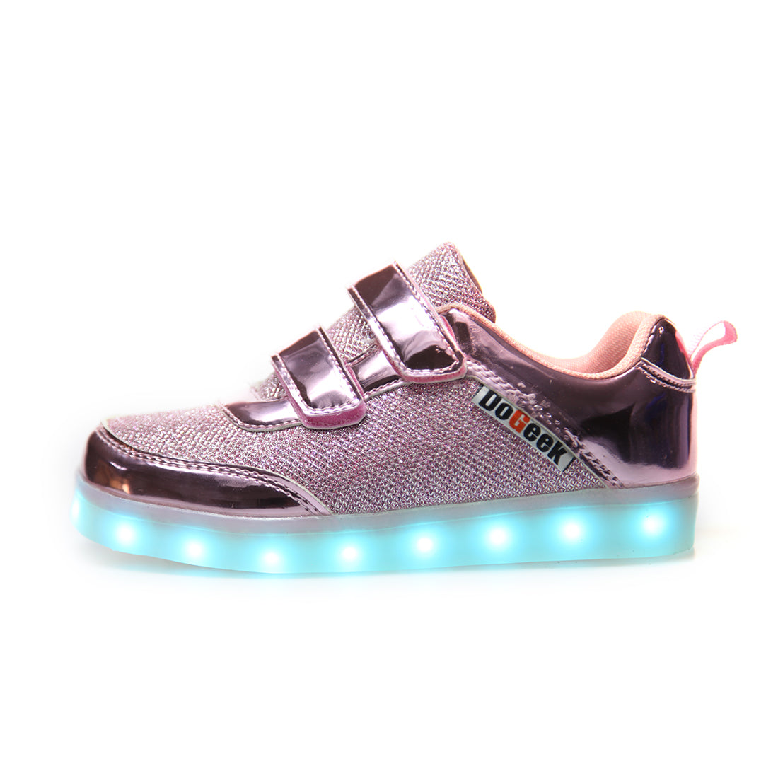 DoGeek Kids Bling Bling Net Light Up Shoes for Boys and Girls, Pink, Size 25-37 EU