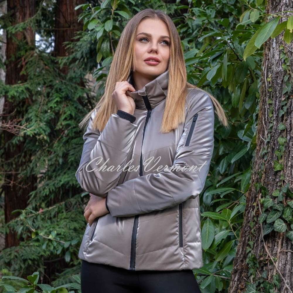 Dolcezza Padded Jacket with Detachable Hood - Style 72809 (Taupe)