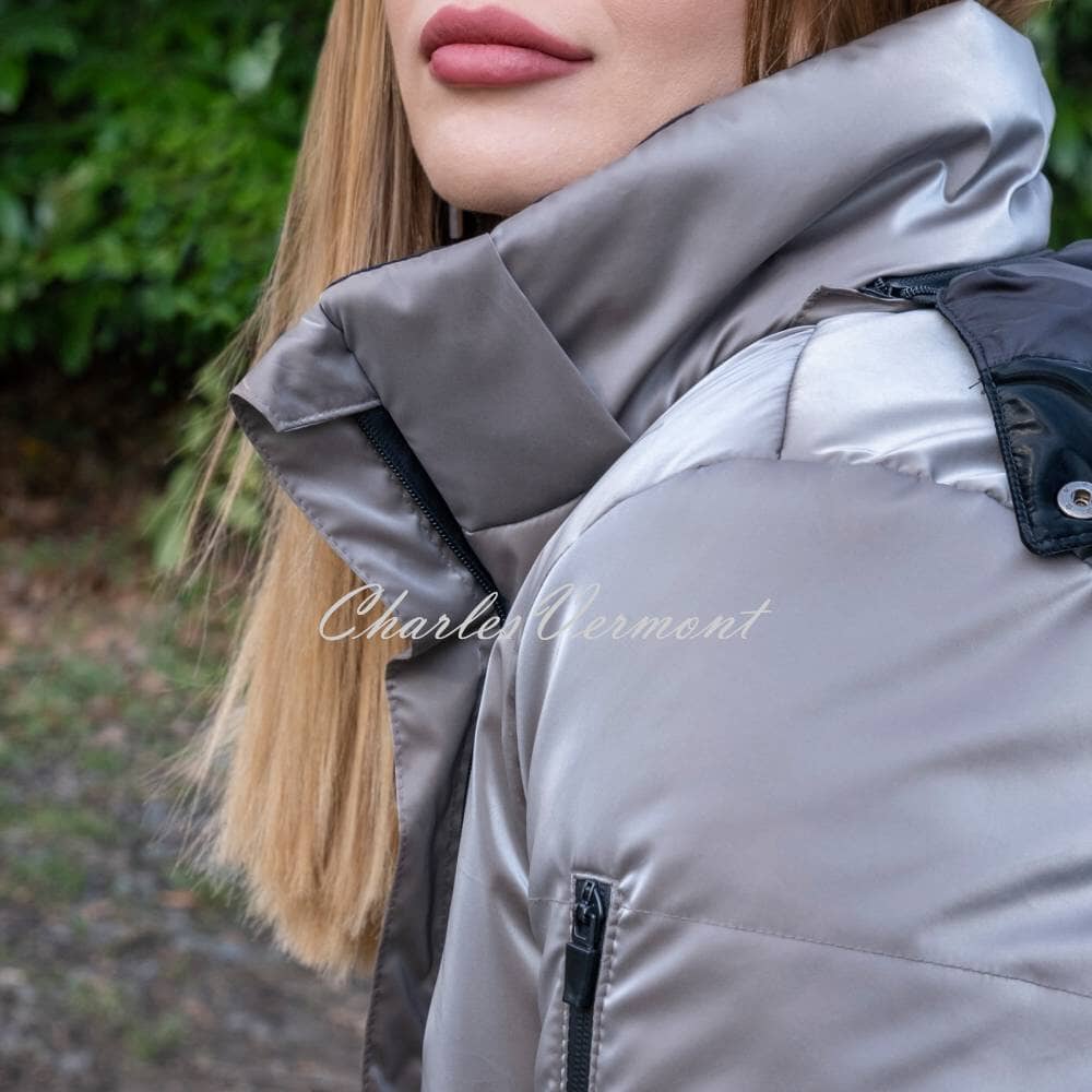 Dolcezza Padded Jacket with Detachable Hood - Style 72809 (Taupe)