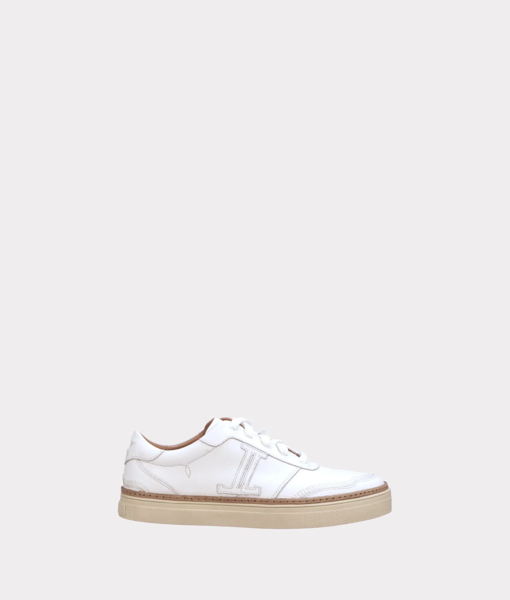 Double L Lace Up Sneakers :: White