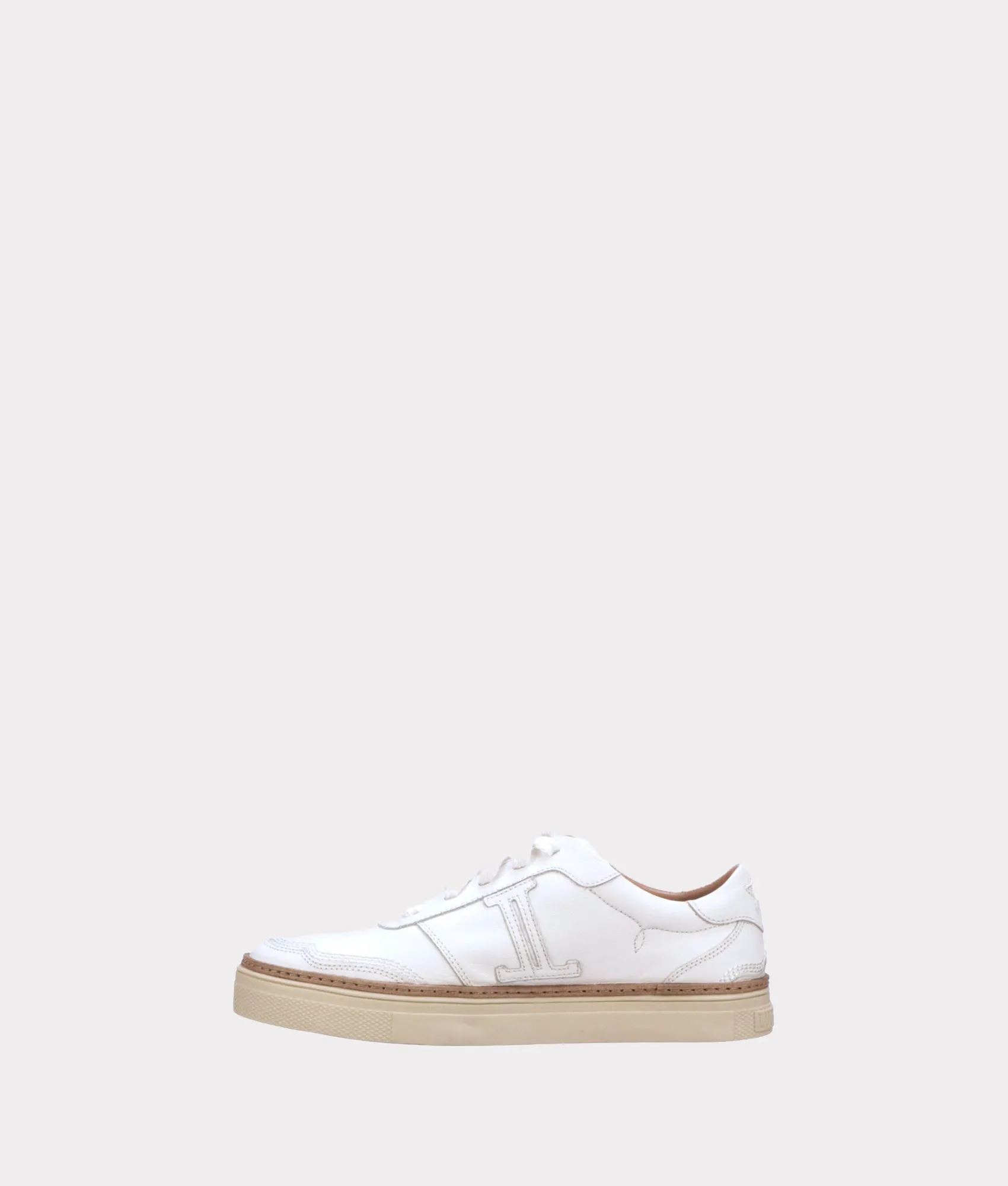 Double L Lace Up Sneakers :: White