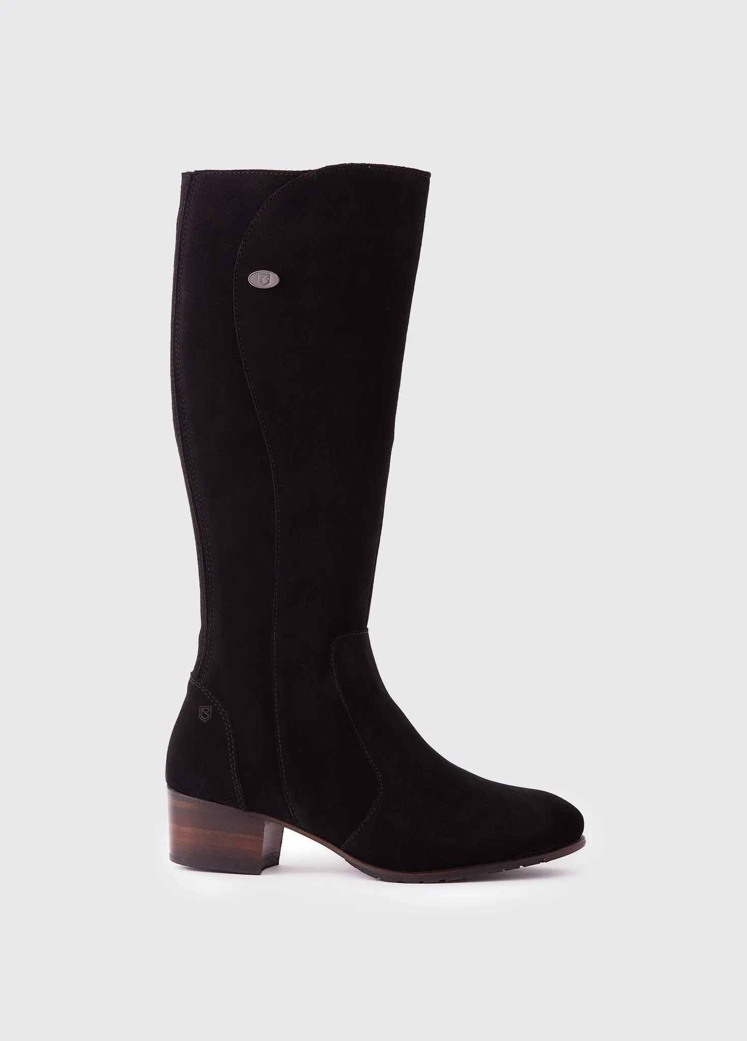 Downpatrick Knee High Boot - Black Suede