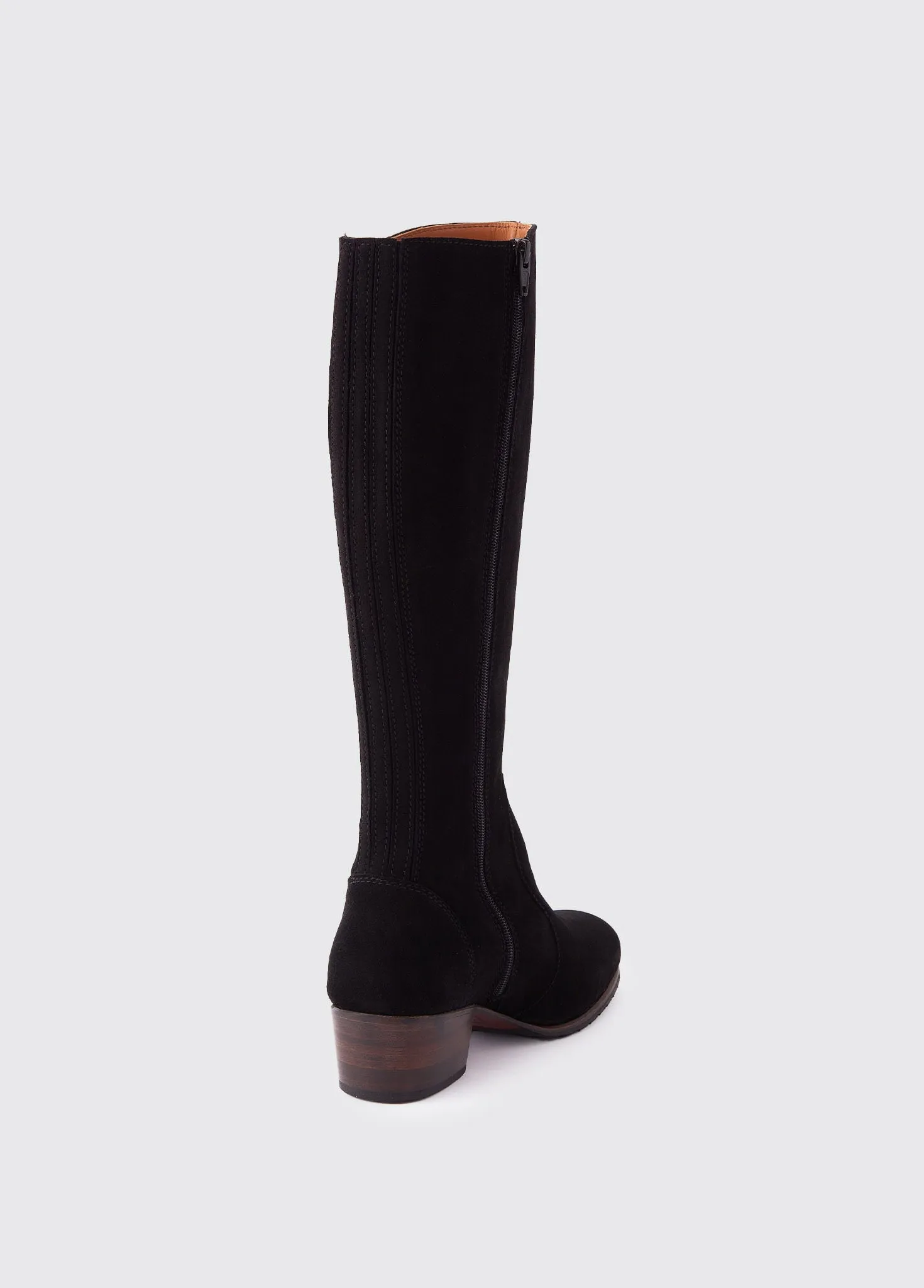 Downpatrick Knee High Boot - Black Suede