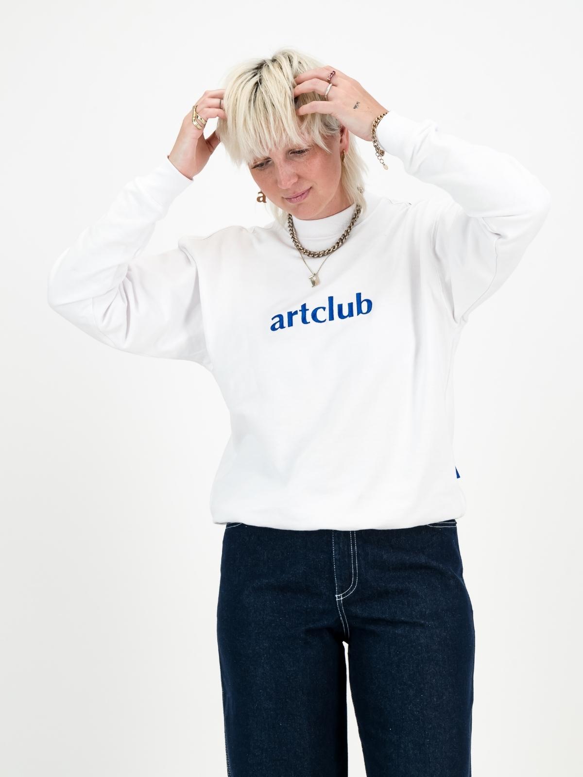 Embroidered Logo Sweater White