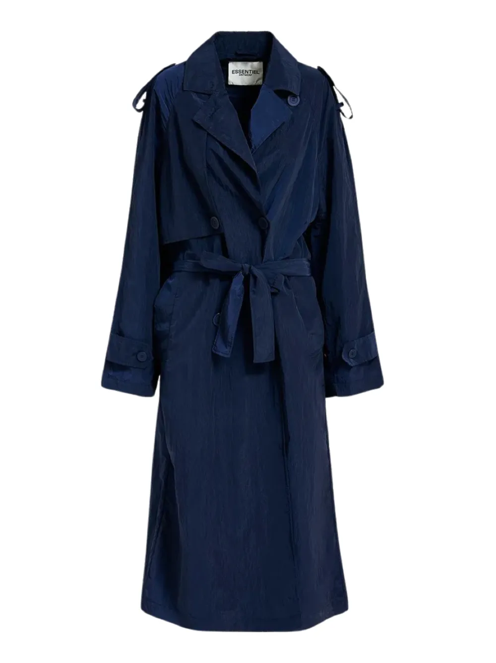 Essentiel Antwerp Fiddler Oversized Trenchcoat in Navy