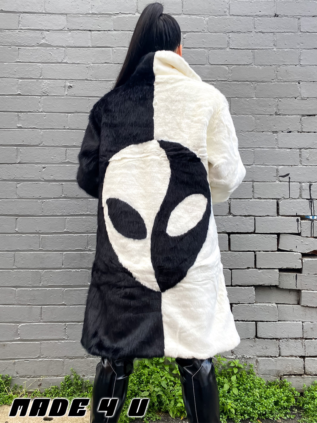 *EXCLUSIVE COLLAB* ALIENS EXIST FAUX FUR JACKET  MADE 4 U 