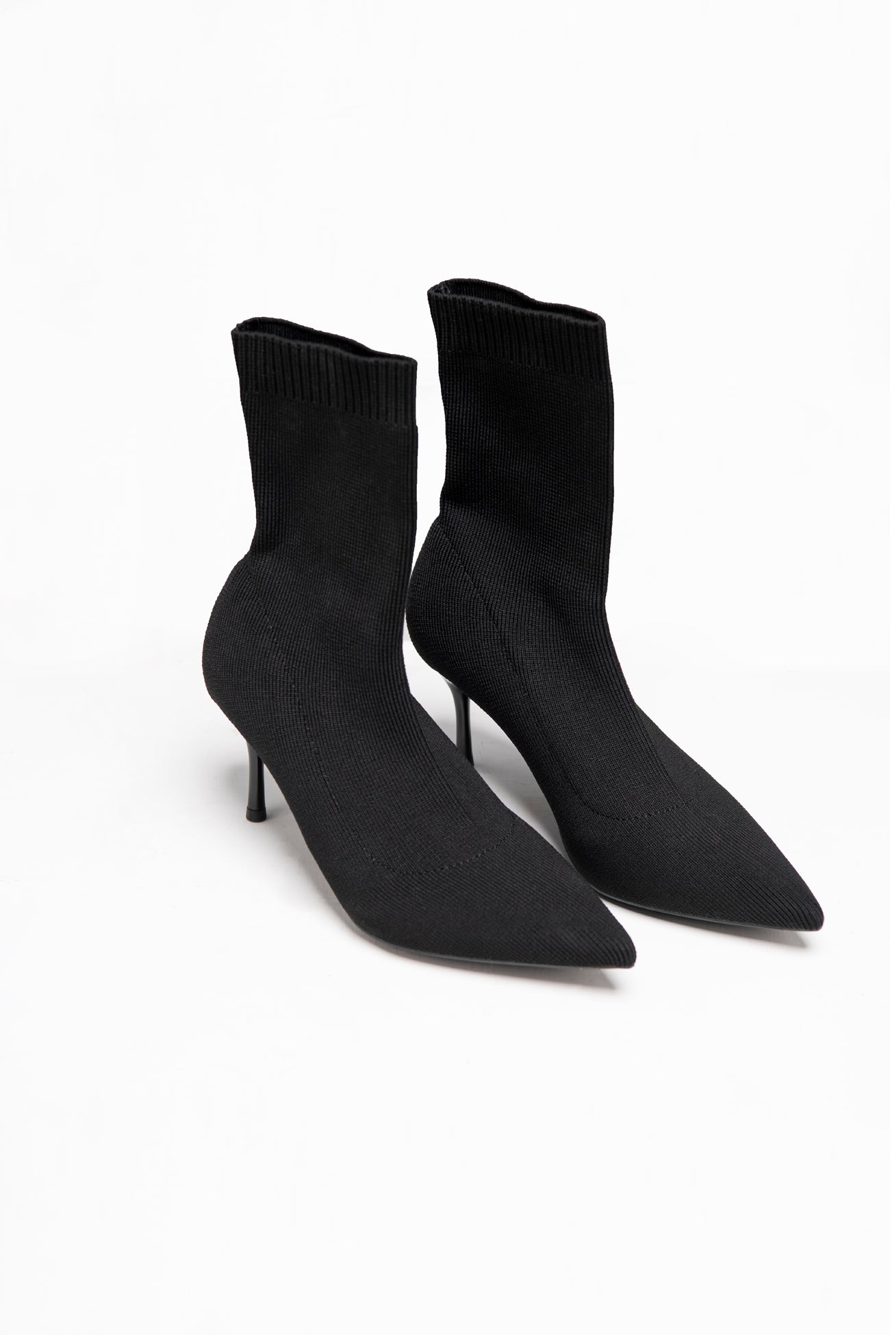 FABRIC HIGH-HEEL ANKLE BOOTS