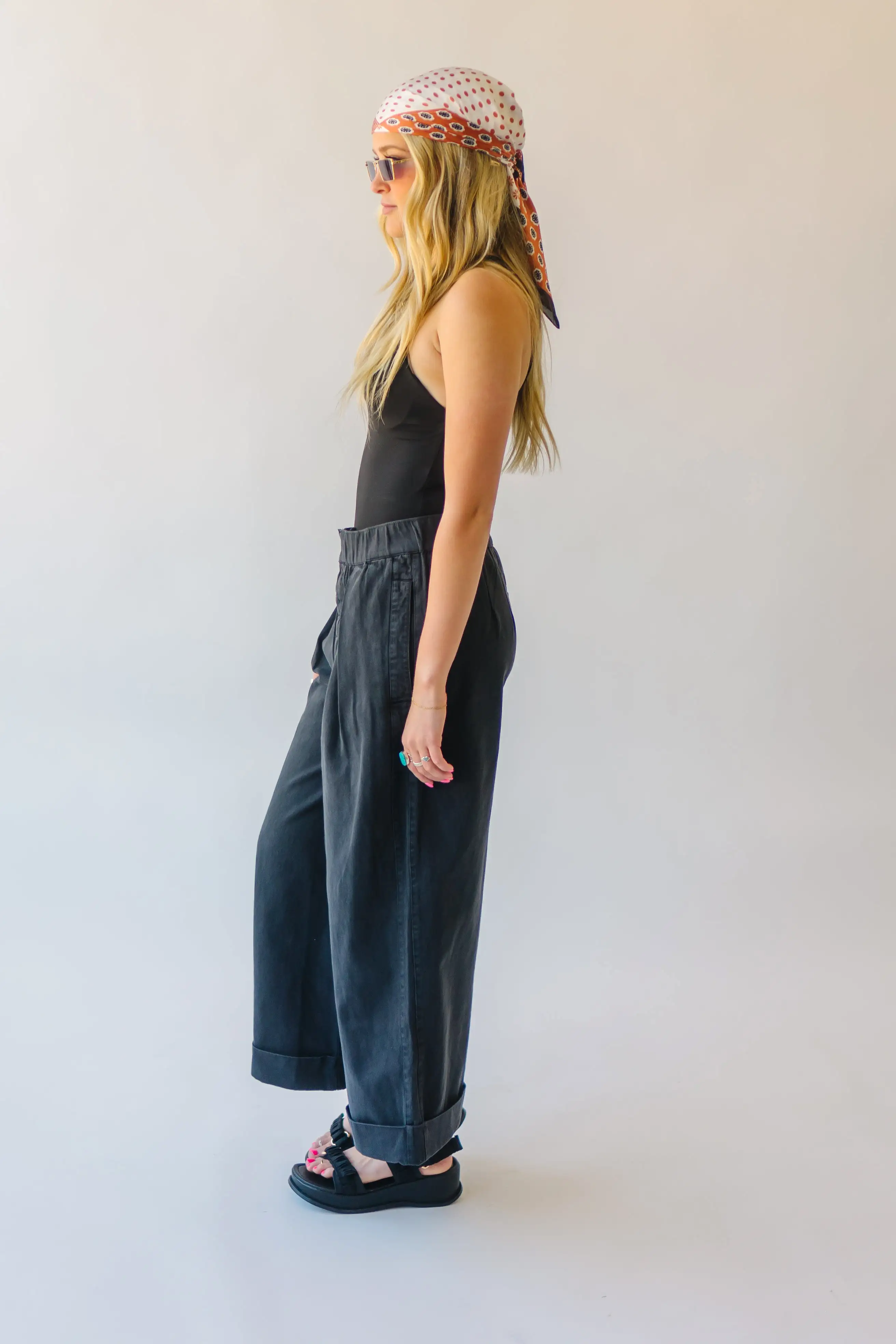 Free People: After Love Cuff Pants in Black