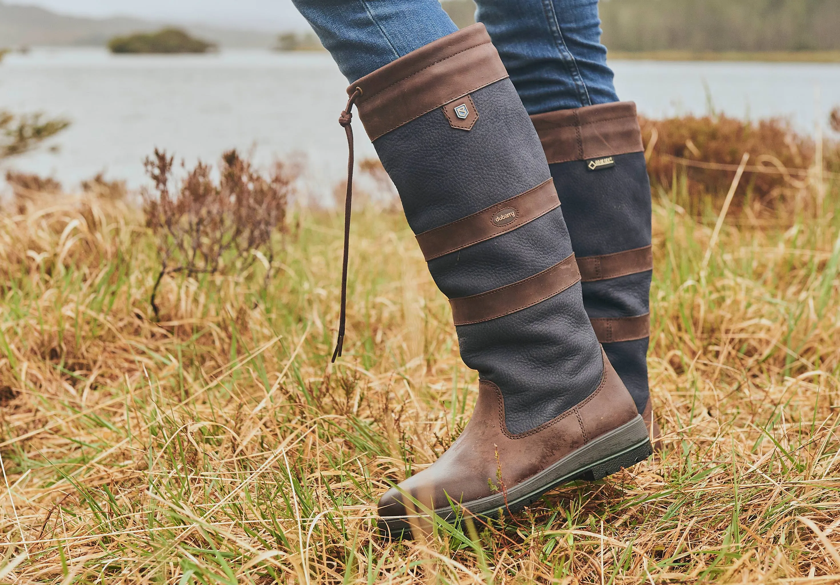 Galway Ladies SlimFit Country Boot - Navy/Brown