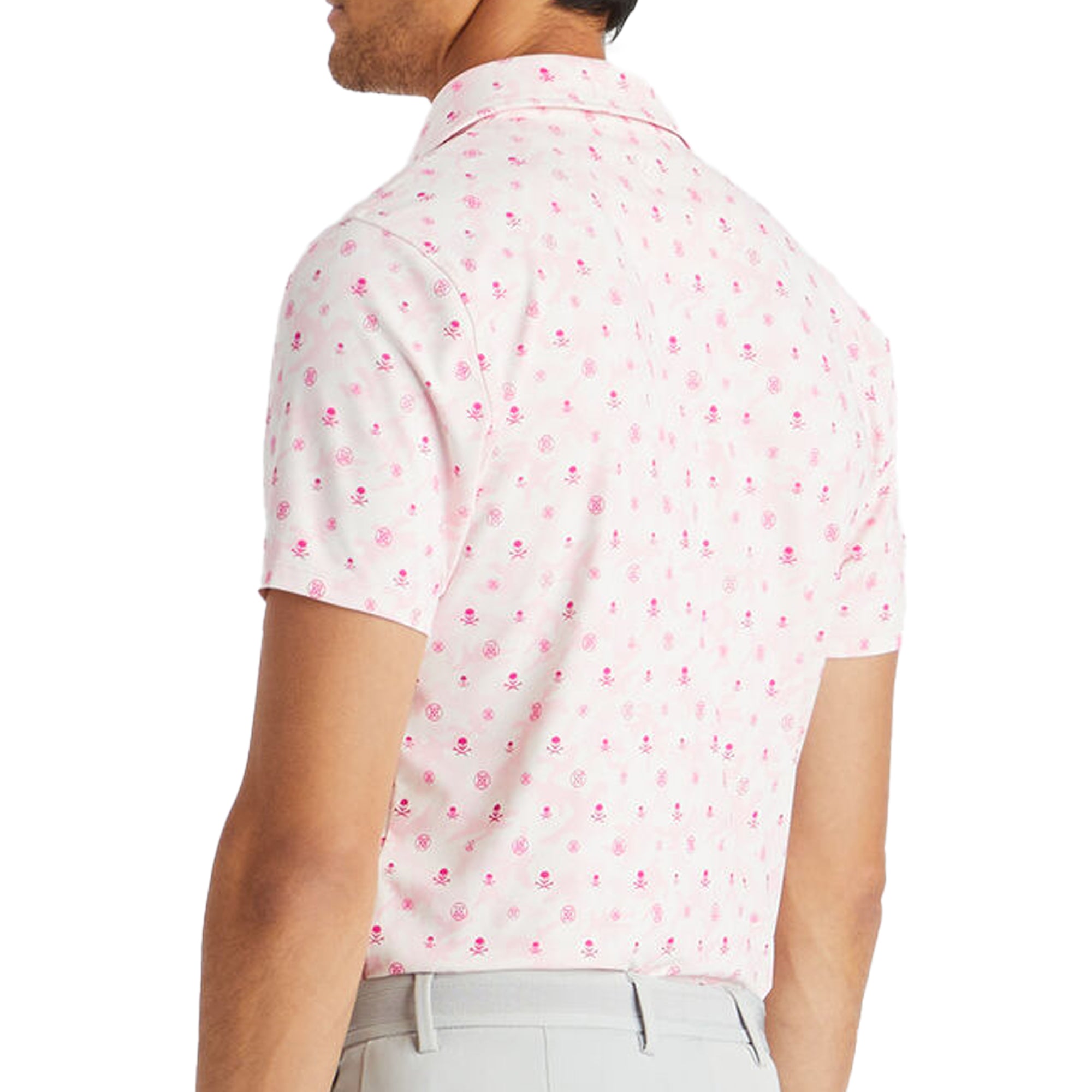 G/Fore Mapped Icon Camo Tech Jersey Modern Spread Collar Polo