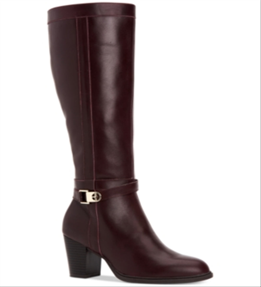 Giani Bernini Women's Rozario Leather Almond Toe Knee High Fashion Boots Red Size 6 M