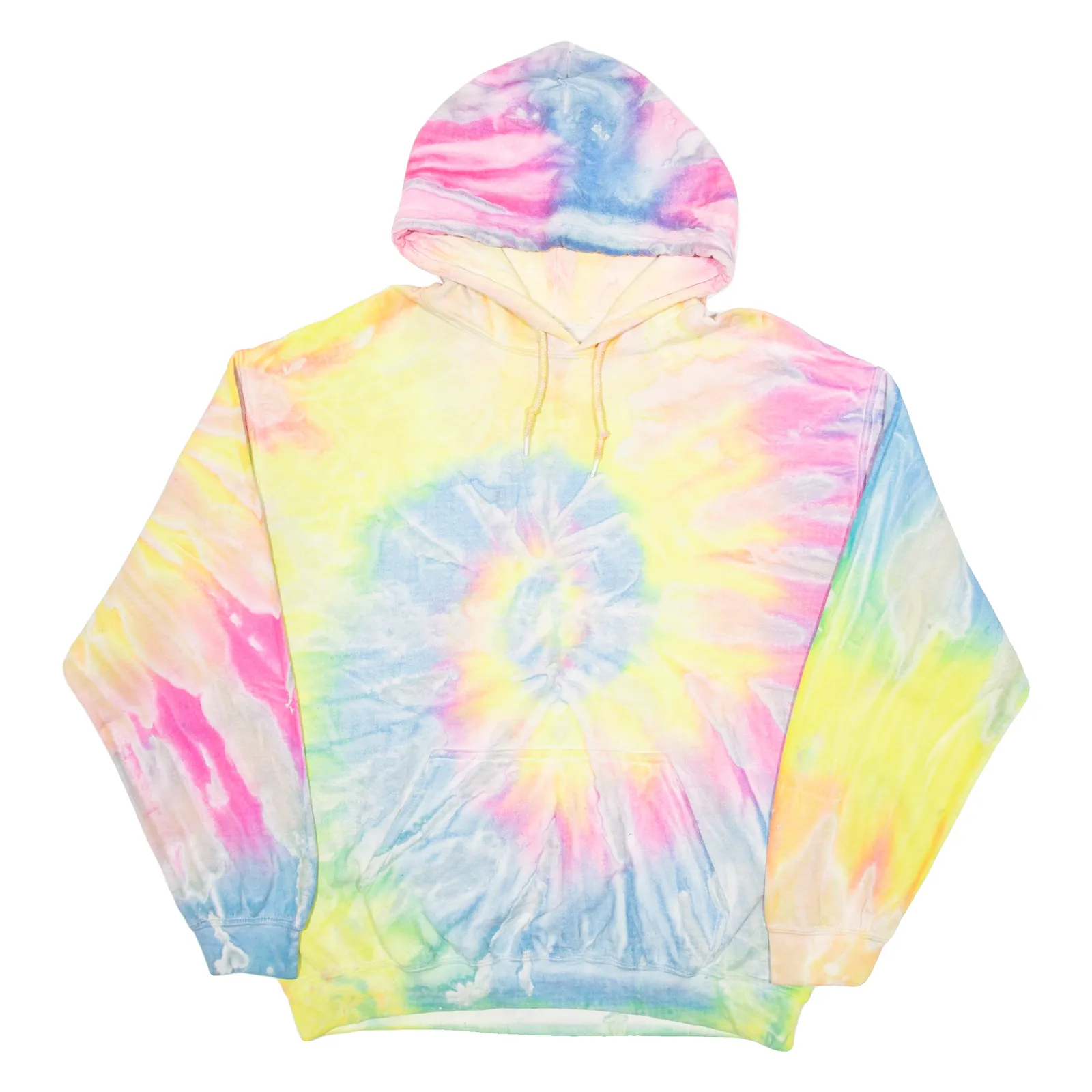 GILDAN Tie Dye Mens Yellow Hoodie L