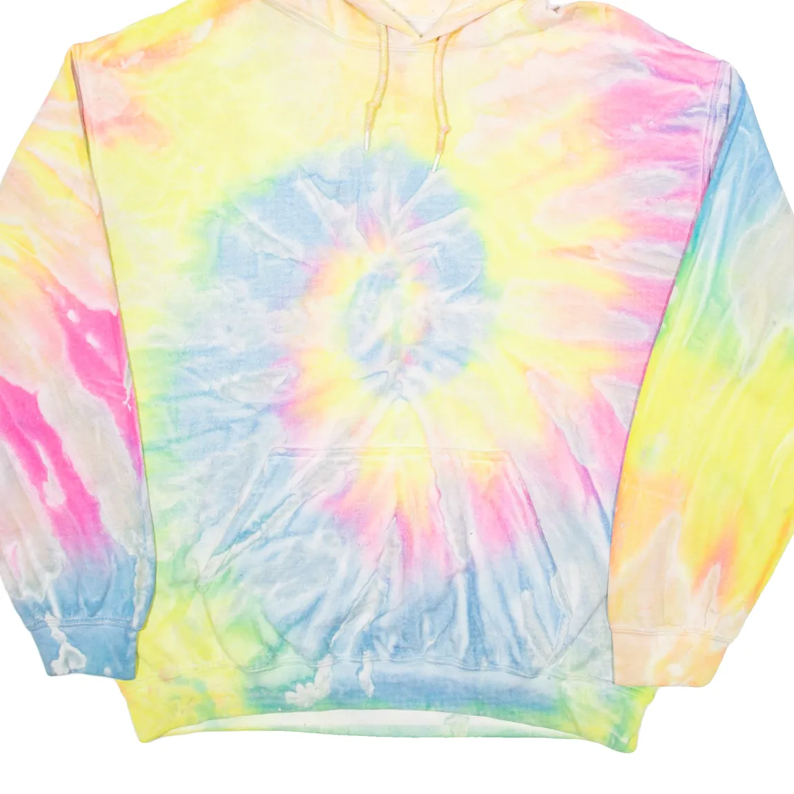 GILDAN Tie Dye Mens Yellow Hoodie L