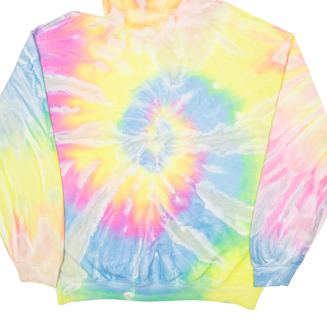 GILDAN Tie Dye Mens Yellow Hoodie L