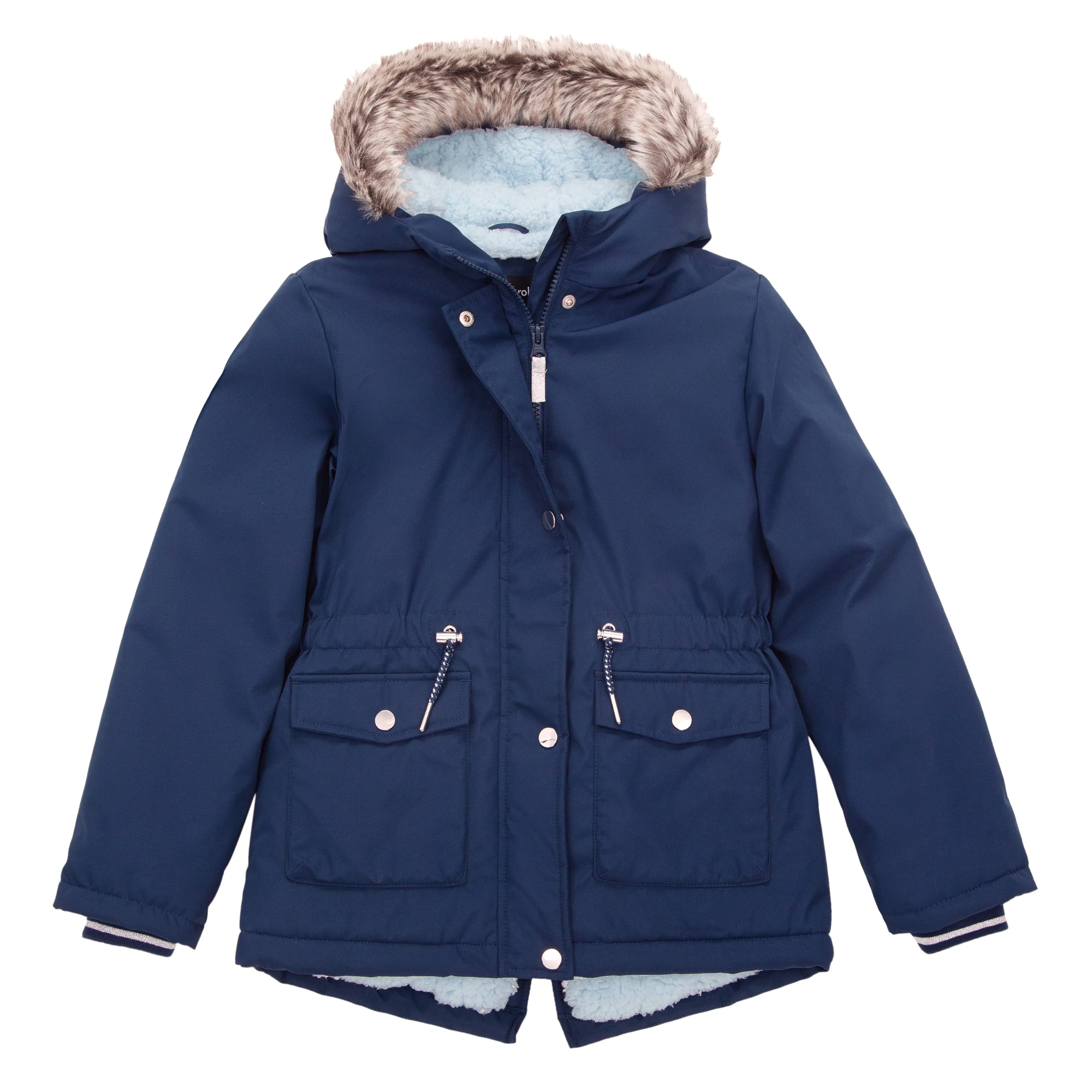 Girls' Water-Resistant Sherpa Fleece Lined Puffer Jacket Winter Parka Coat