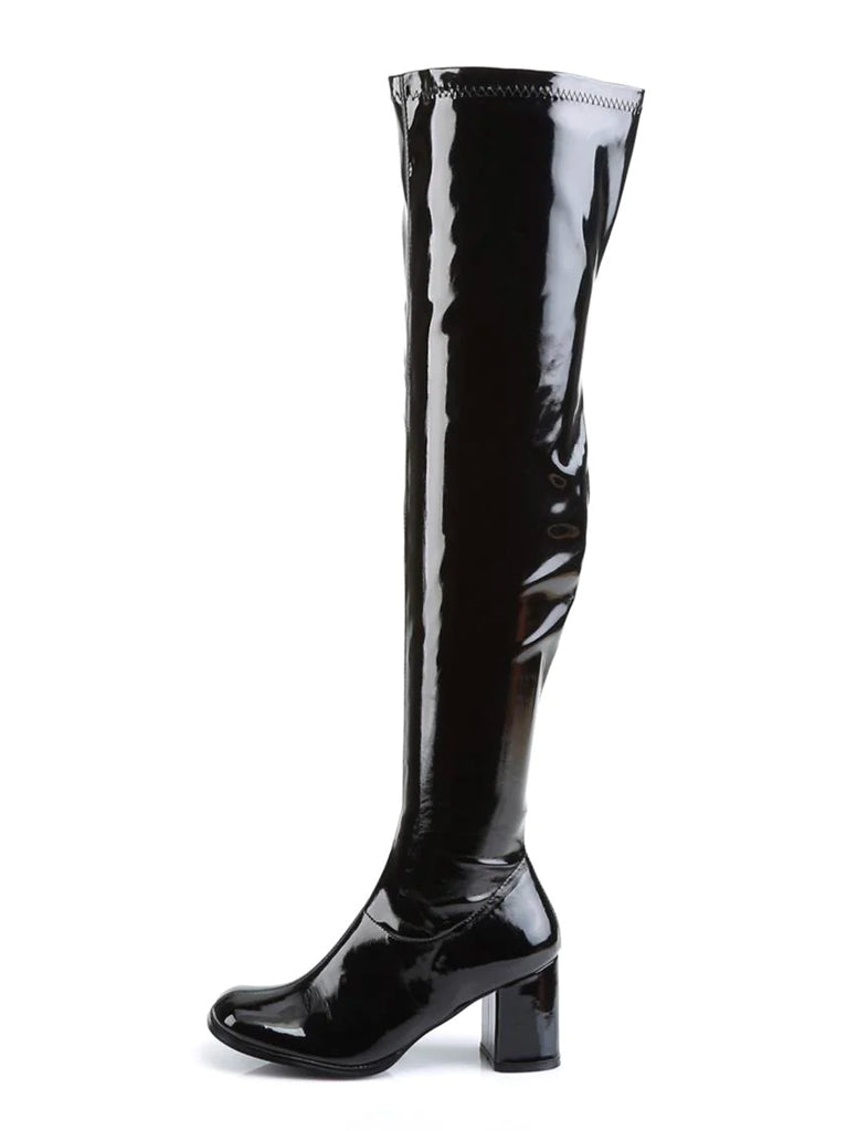 GOGO 3000 BOOTS - BLACK STRETCH PATENT *PRE ORDER*