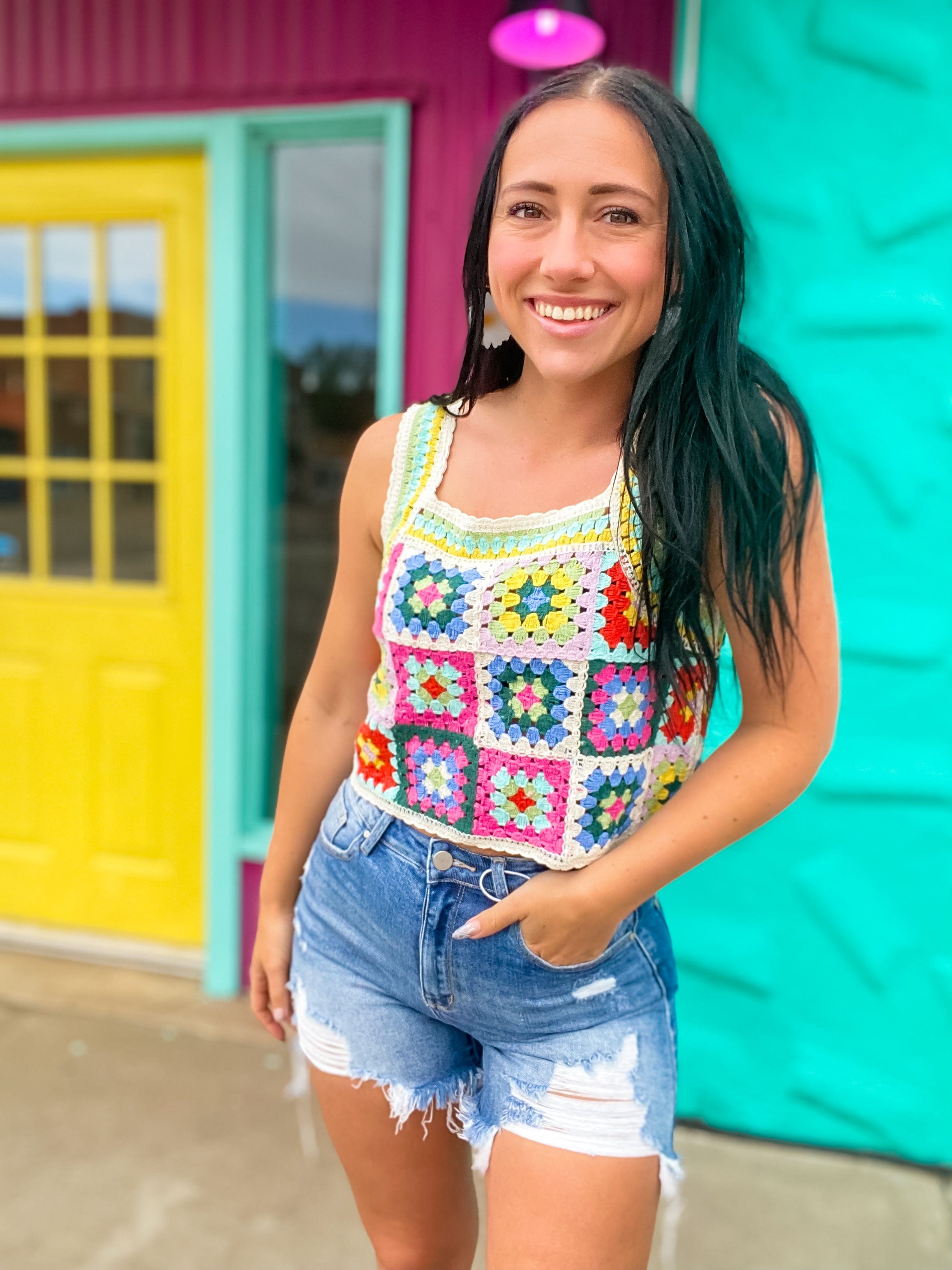 Granny Square Tank Sweater