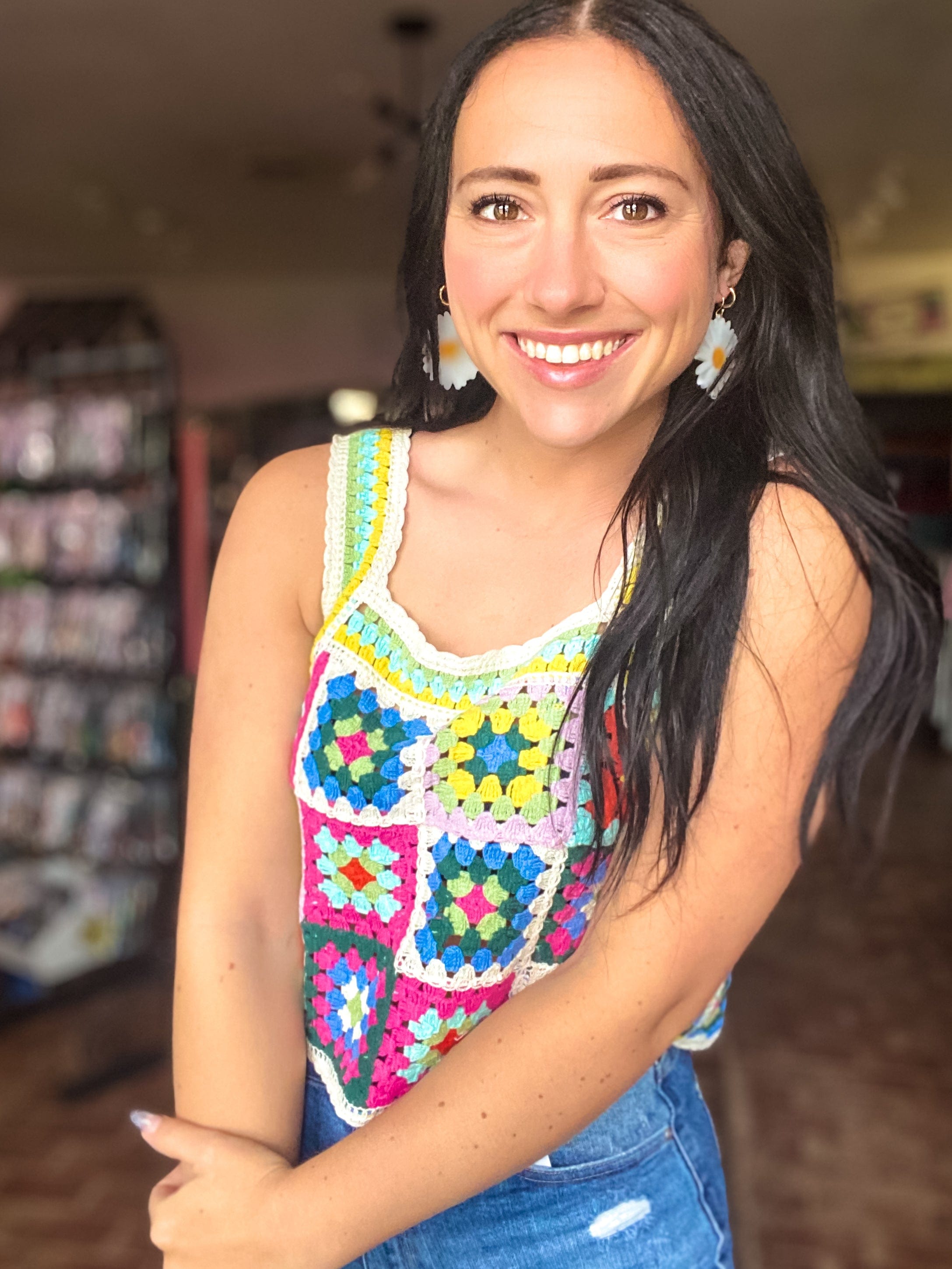 Granny Square Tank Sweater