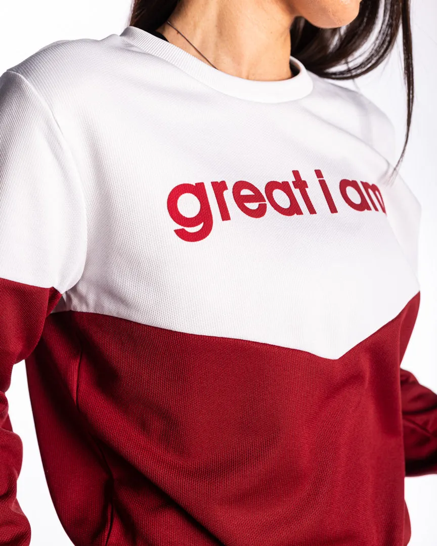 Great I Am Burgundy Sweater