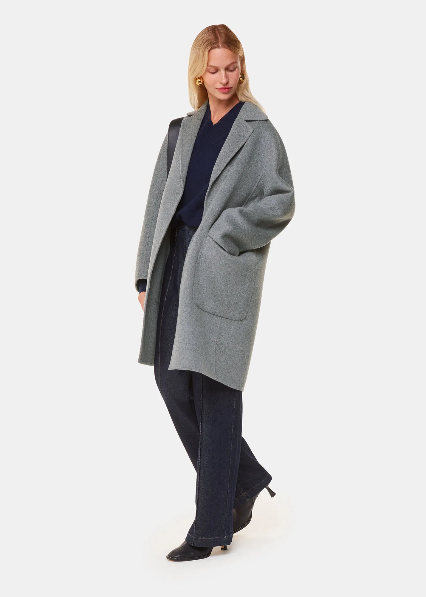 Grey Cassie Double Face Pocket Coat