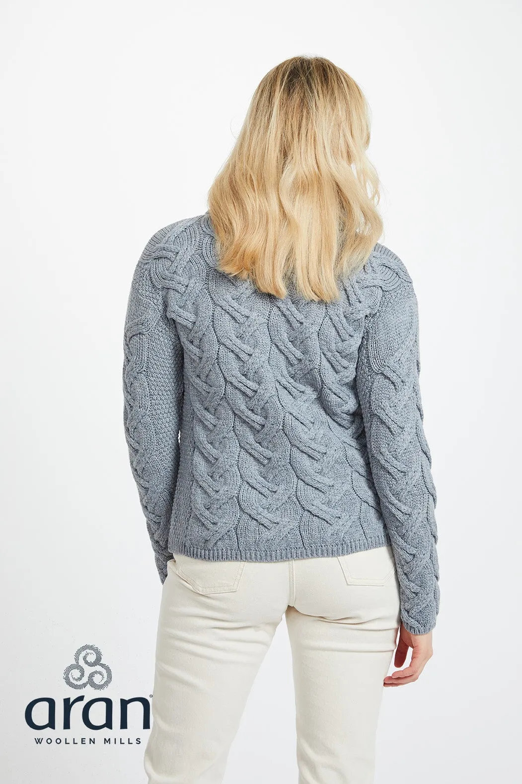 Grey Merino Cowl Neck Sweater