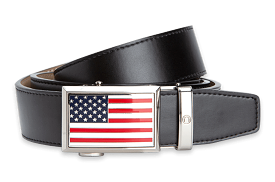 Heritage USA Flag Black 1 3/8 Strap, Dress Belt