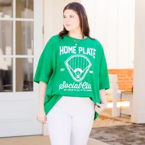 Home Plate Social Club Boyfriend Tee, Evergreen