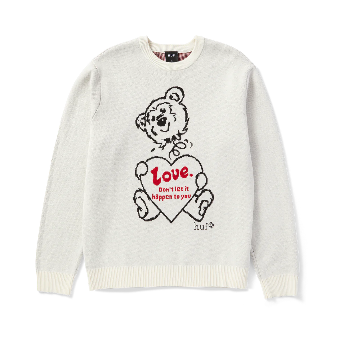 Huf Bad News Crewneck Sweater Bone