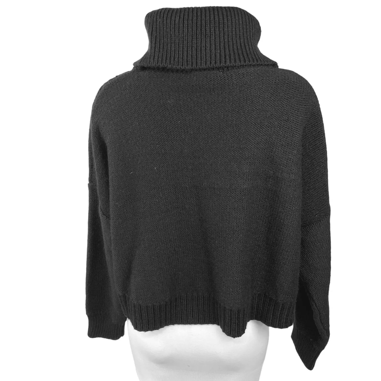 JACK By BB Dakota Black Wool Cable Knit Turtleneck Pullover Sweater Top Size S