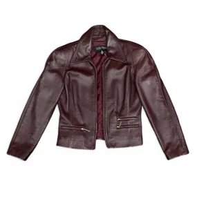 Jacket Leather By Linda Allard In Red, Size: 6