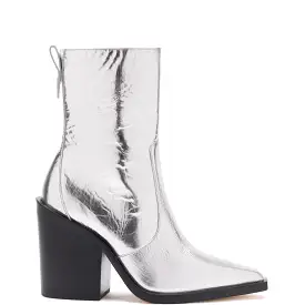 James Boot In Silver Crinkled Leather