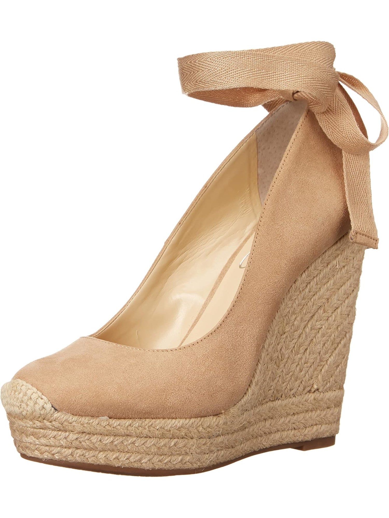 JESSICA SIMPSON Womens Beige 1 Platform Comfort Zexie Round Toe Wedge Lace-Up Espadrille Shoes M