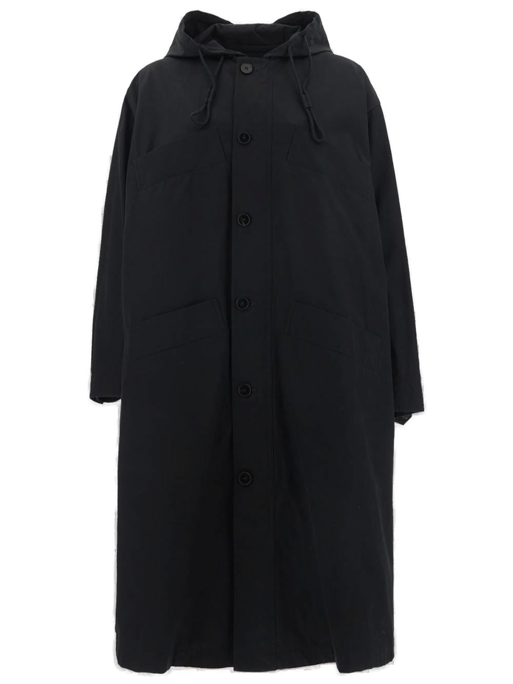 Jil Sander Button-Up Hooded Coat