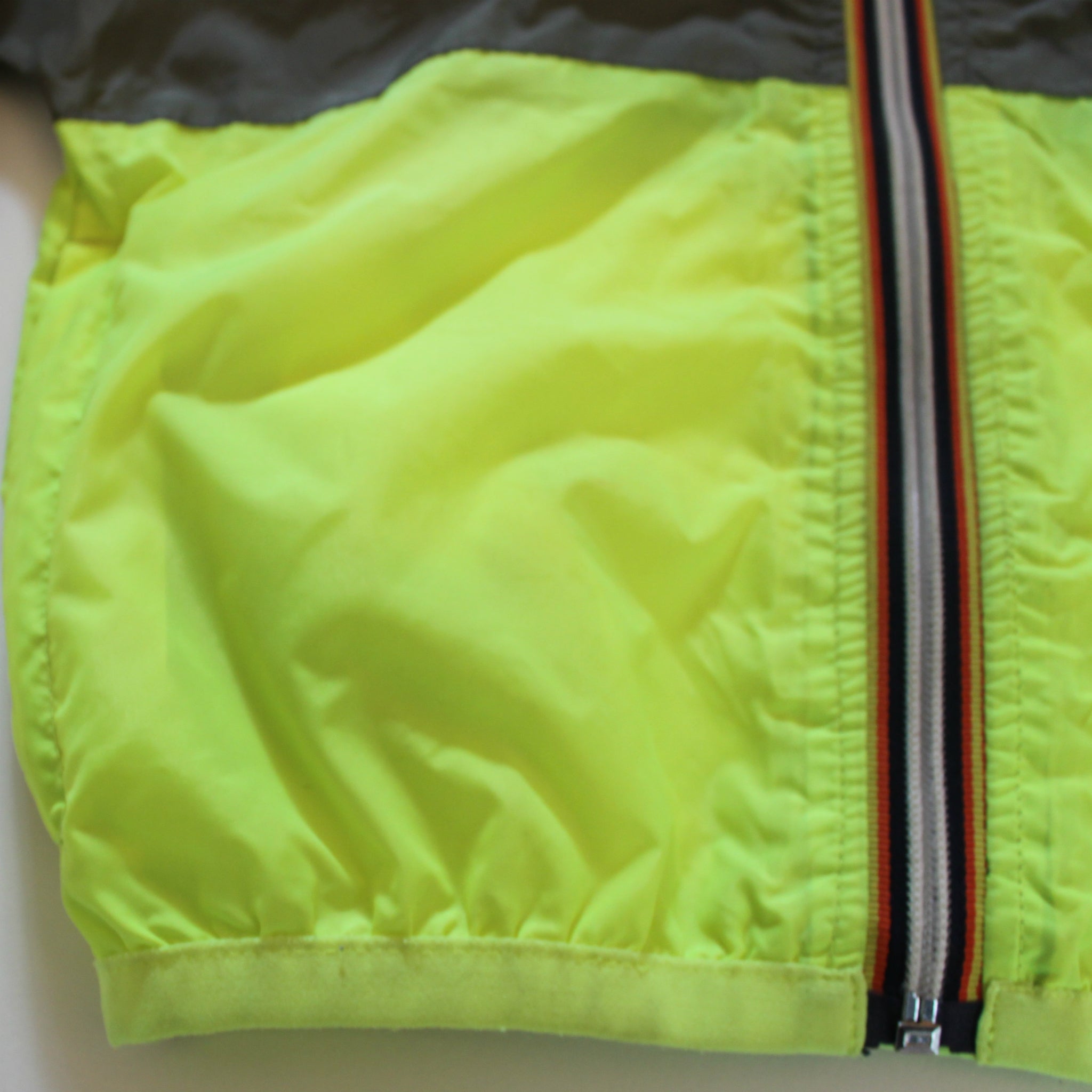 K-Way for Crewcuts Khaki and Neon Packaway Rain Jacket: 2 Years