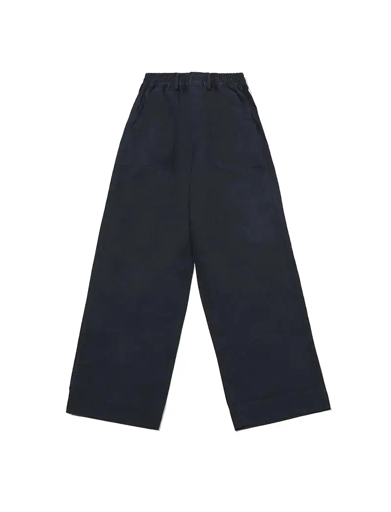 Kappy One Tuck Wide Fatigue Pants Navy