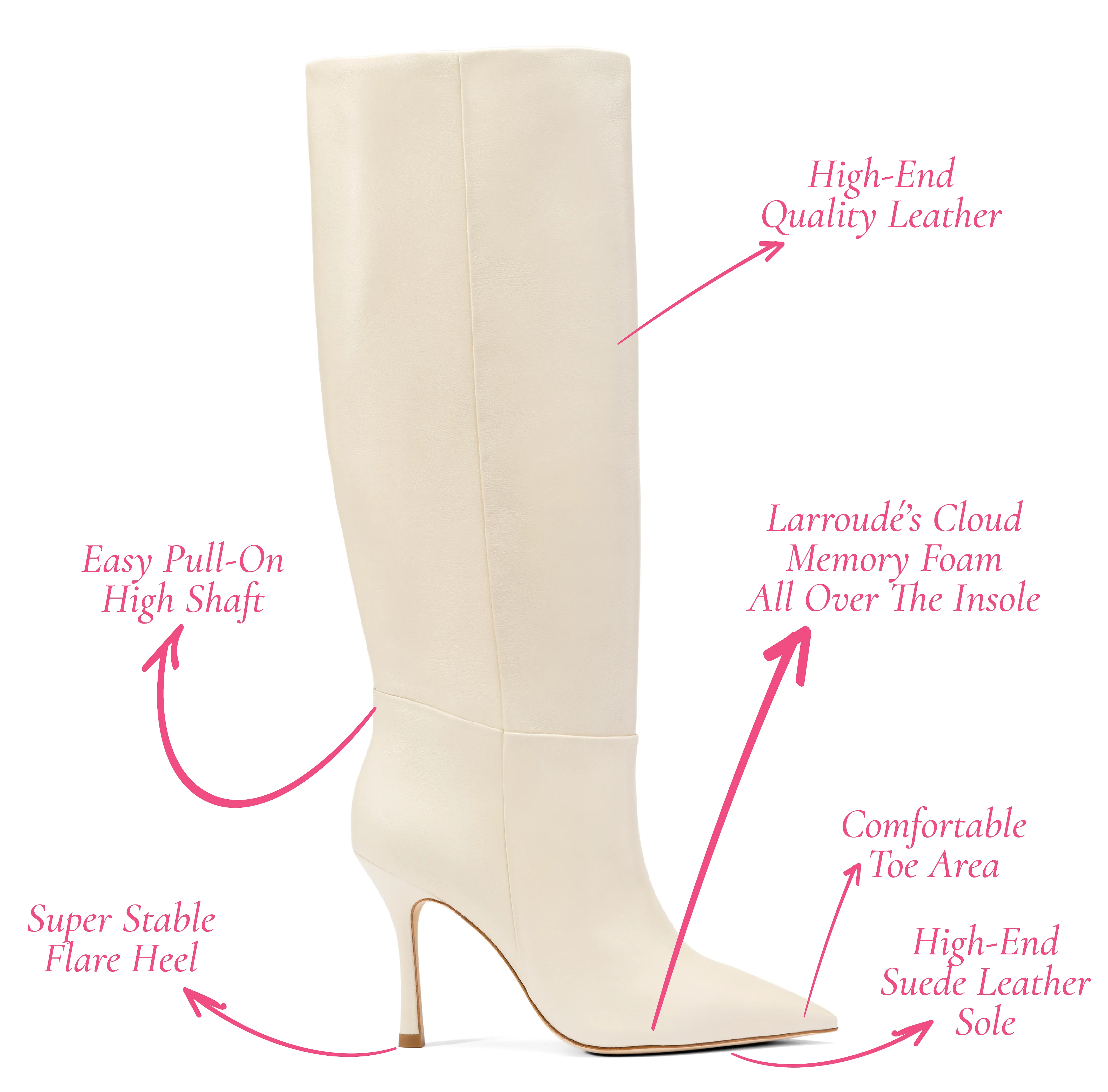 Kate Boot In Ivory Leather