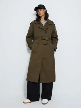 Khaki Belted Trench Coat | Women | George at ASDA