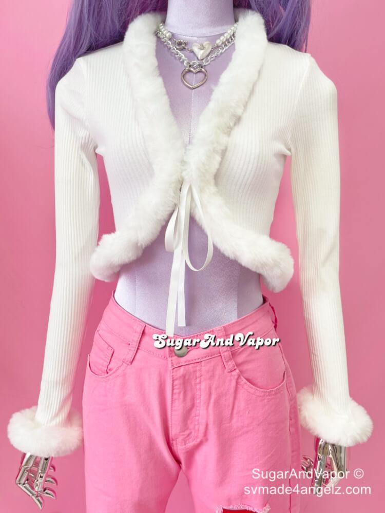 Kiki Spoiled Girl Furry Crop Cardigan