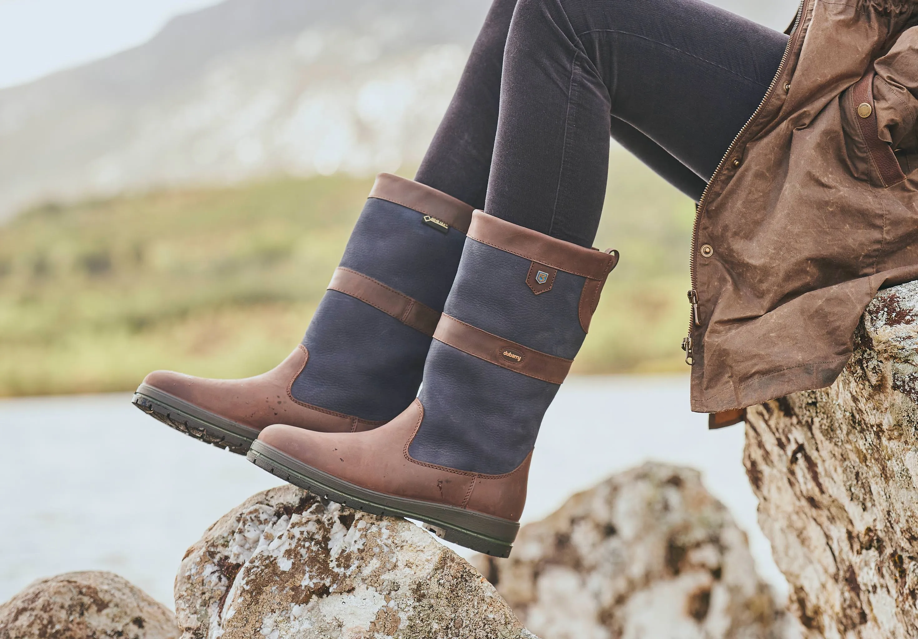 Kildare Ladies ExtraFit  Country Boot  - Navy/Brown