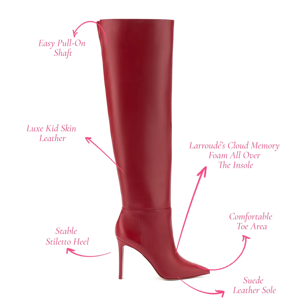 Larroudé x Jennifer Fisher Boot In Blood Red Leather