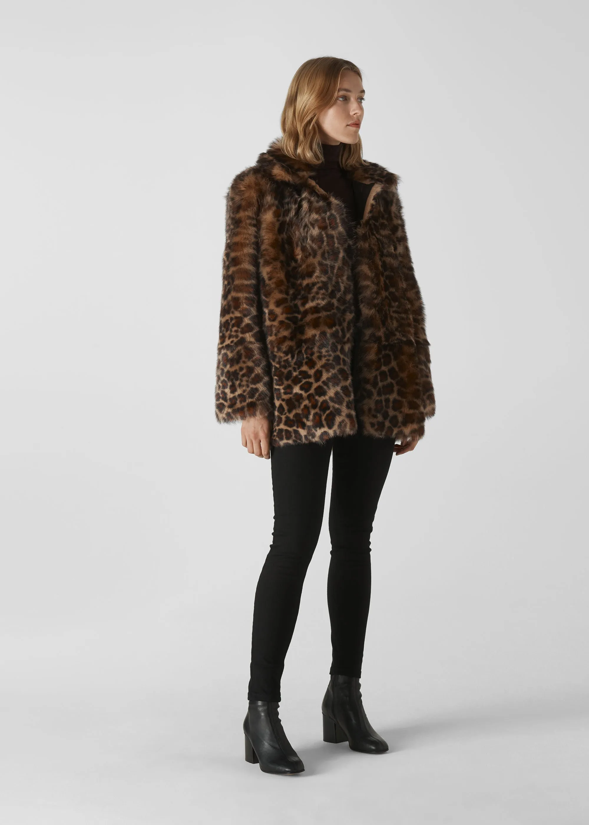 Leopard Print Animal Alba Shearling Coat