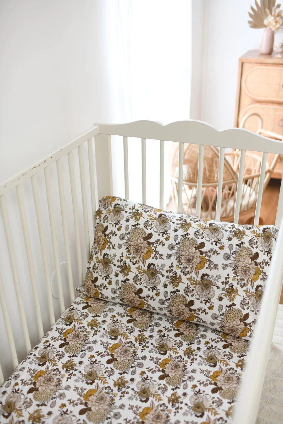 Luna Treasures Bamboo Jersey Cot Sheet - Goldie Blooms