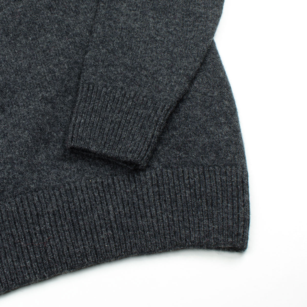 Maison Kitsuné - Lambswool R-Neck Sweater - Dark Grey Melange