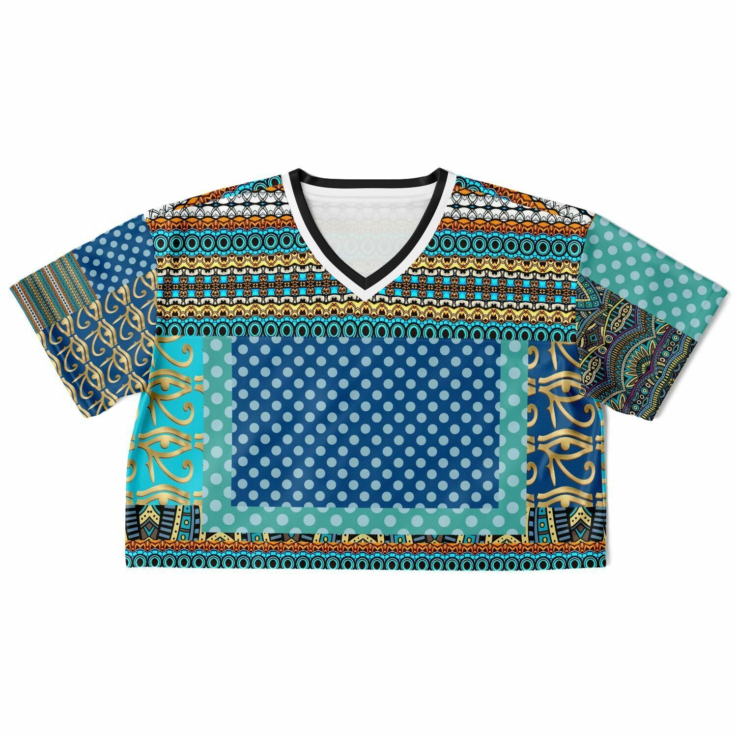 Many Blessings Patchwork Print Crop Jersey