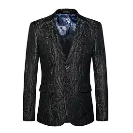 Men Blazer - Black Sequin Blazer