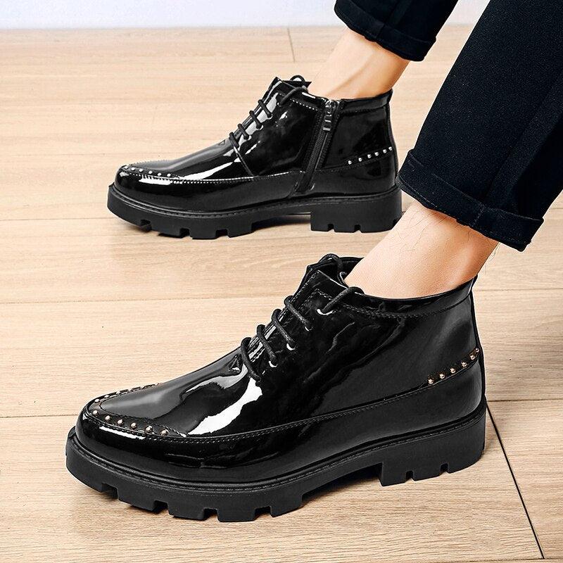 Men's Casual Leather Ankle Boots: Chelsea Dress Shoes HZ136