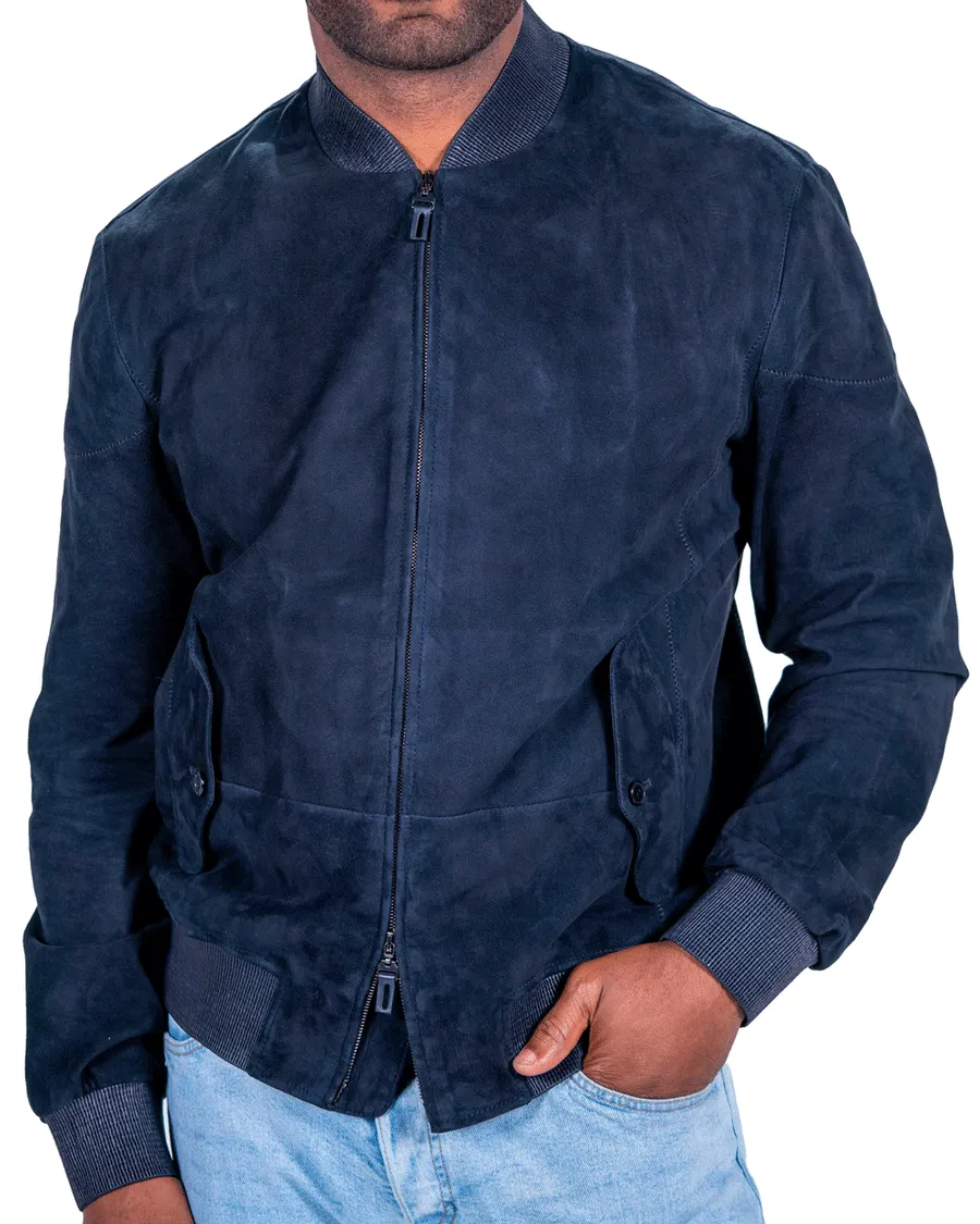 Midnight Incrociato Grain Bomber Jacket