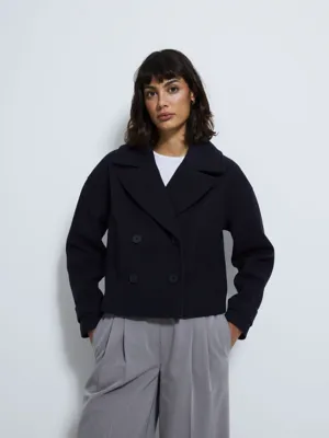 Navy Boxy Pea Coat | Women | George at ASDA