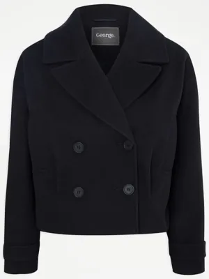 Navy Boxy Pea Coat | Women | George at ASDA